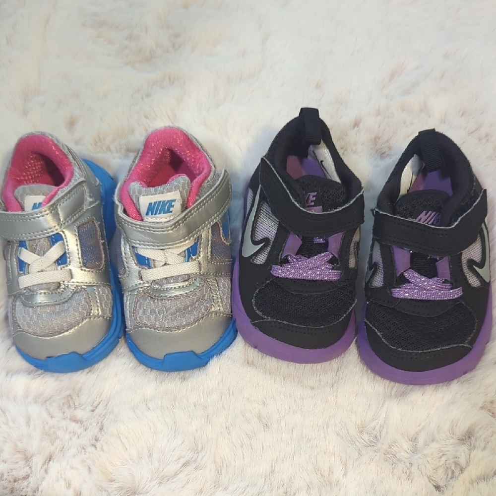 Nike Kids Shoes 2 Pair lot - Silver and Black